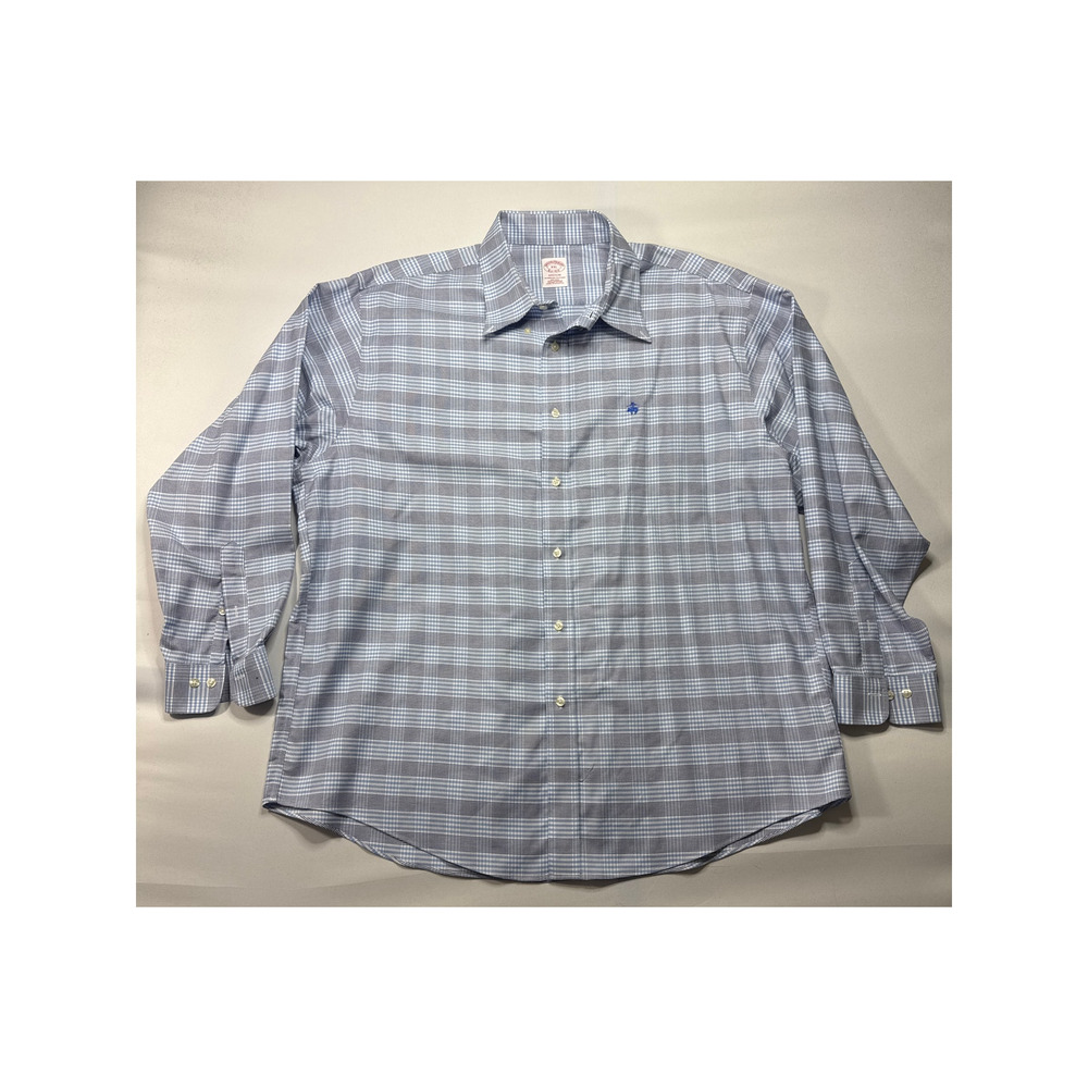 Brooks Brothers Men's Madison Long Sleeve Blue Plaid Button Up Dress Shirt -XXL*